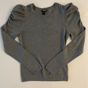 Express Grey Long Sleeve Top